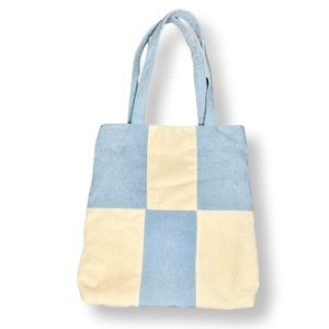 Art Class Blue & Cream Corduroy Tote Bag